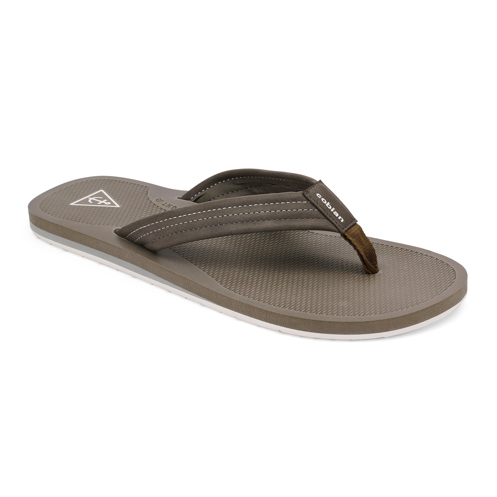 Cobian Anchor, Sandali Infradito Da Uomo In Pelle Sintetica Color Cuoio, Taglia 12 - Nuovi Con Etichetta!