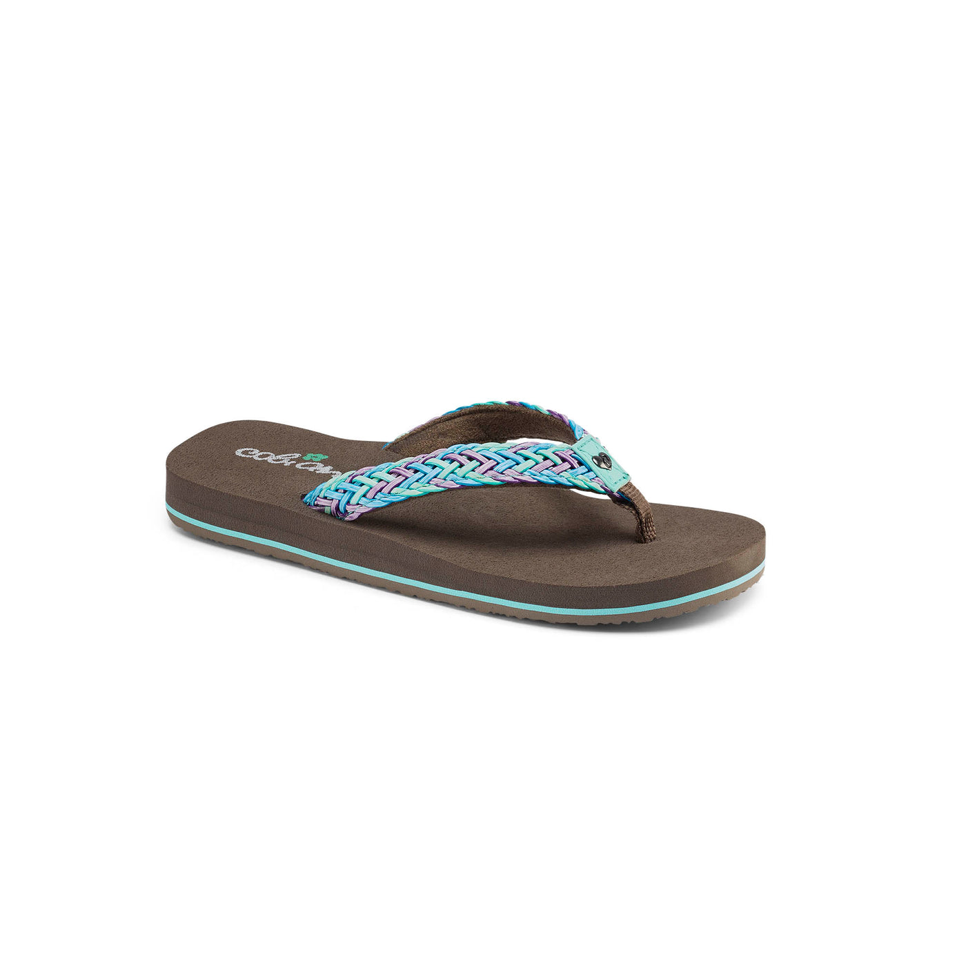 Lil Lalati™ Aqua Sandal 3 Quarter View #color_aqua