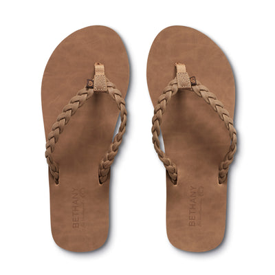 Bethany Braided Pacifica Tan Top View #color_tan